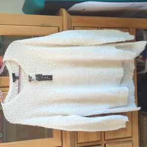 White Popcorn Knit Sweater 1x